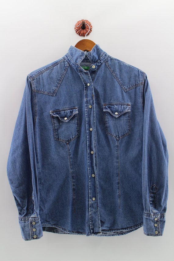 benetton denim shirt
