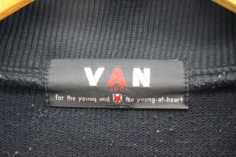 VAN JAC Sweater Unisex Black Van Jac Classic Japanese Designer Zipper Jumper Size L