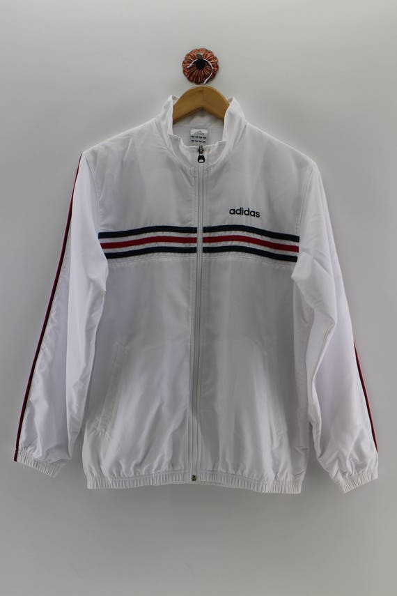 adidas white windbreaker jacket