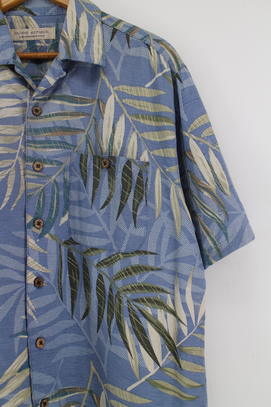 HAWAIIAN Island Republic Silk Shirt Mens Large Vintage 90s | Etsy