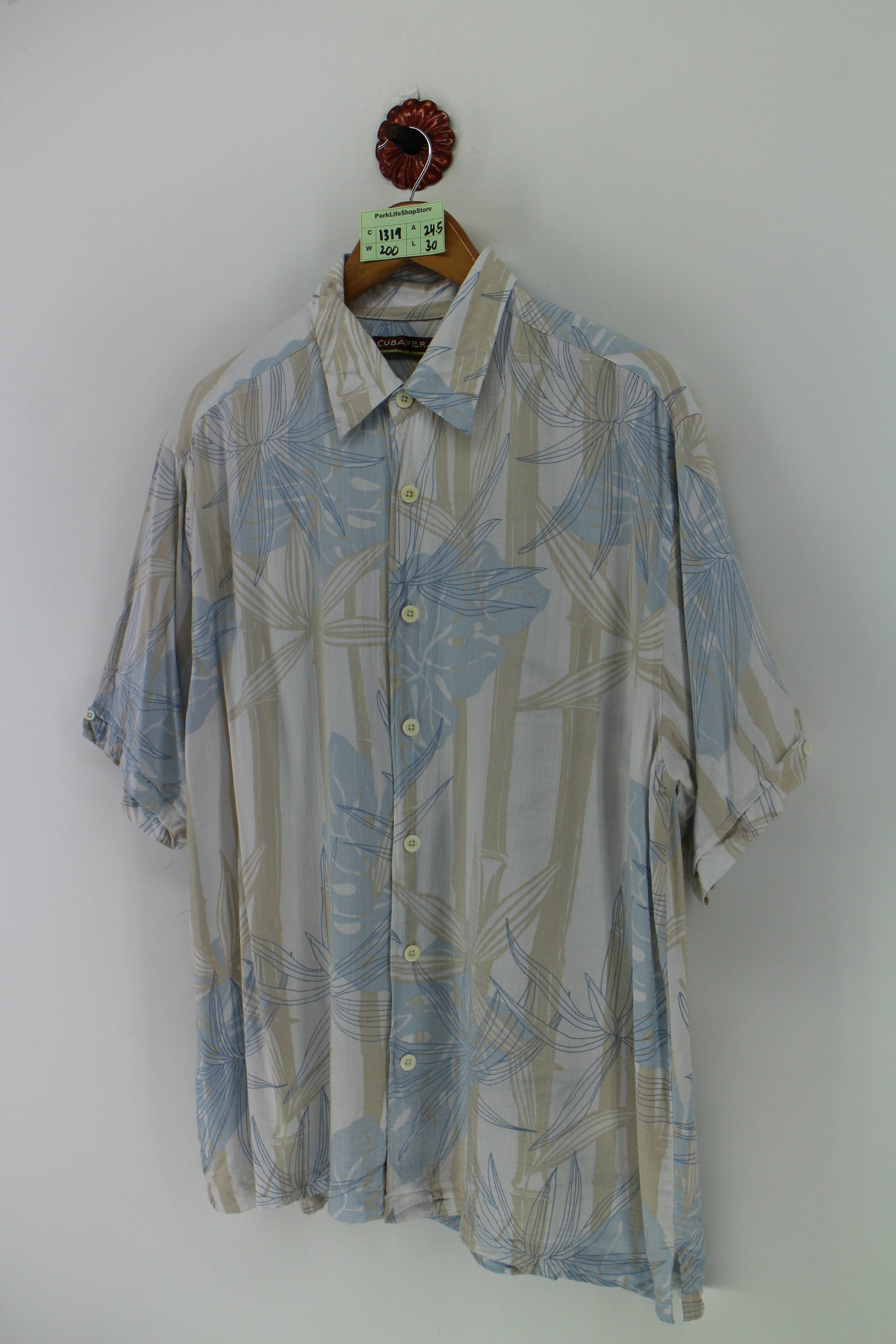 Vintage HAWAIIAN RAYON Men Shirt Large 90s Floral Tropical | Etsy