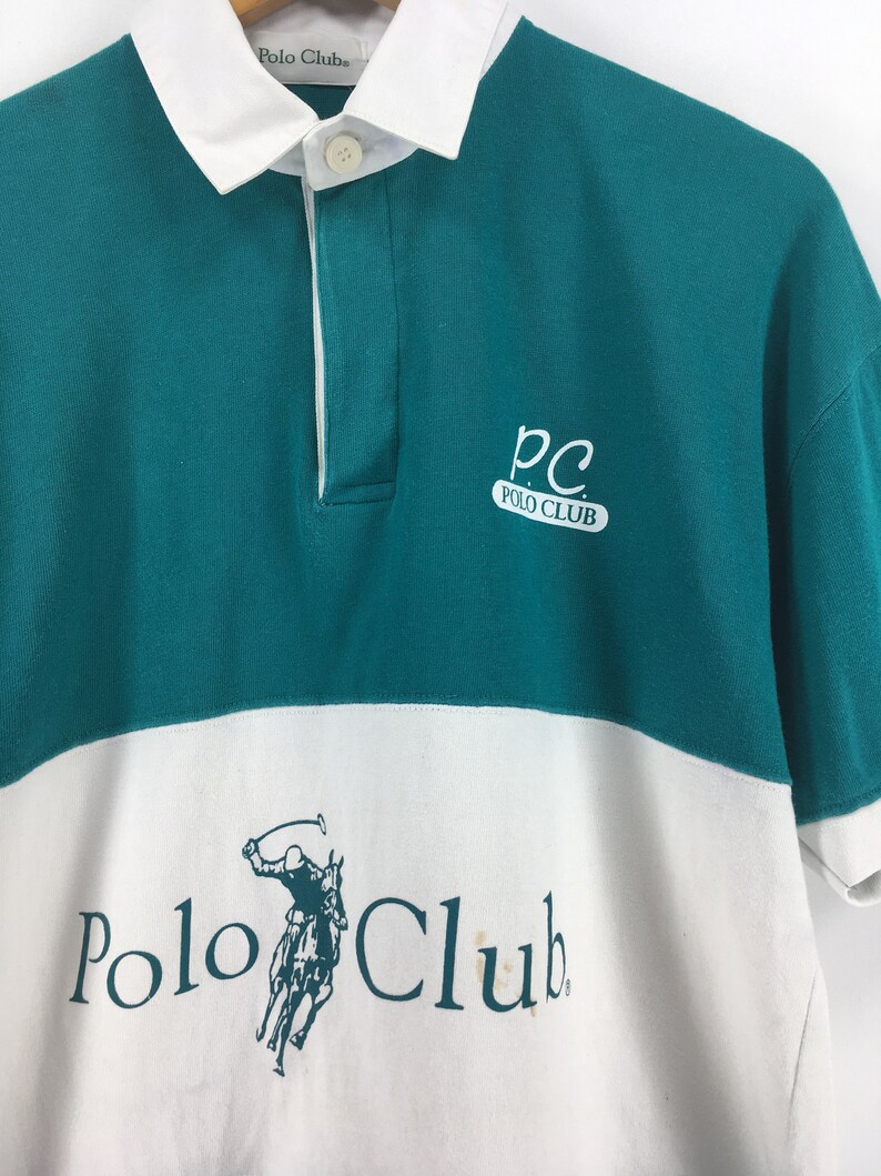 Vintage POLO CLUB Polos Rugby Shirt Men Medium 90s Polo Club Etsy
