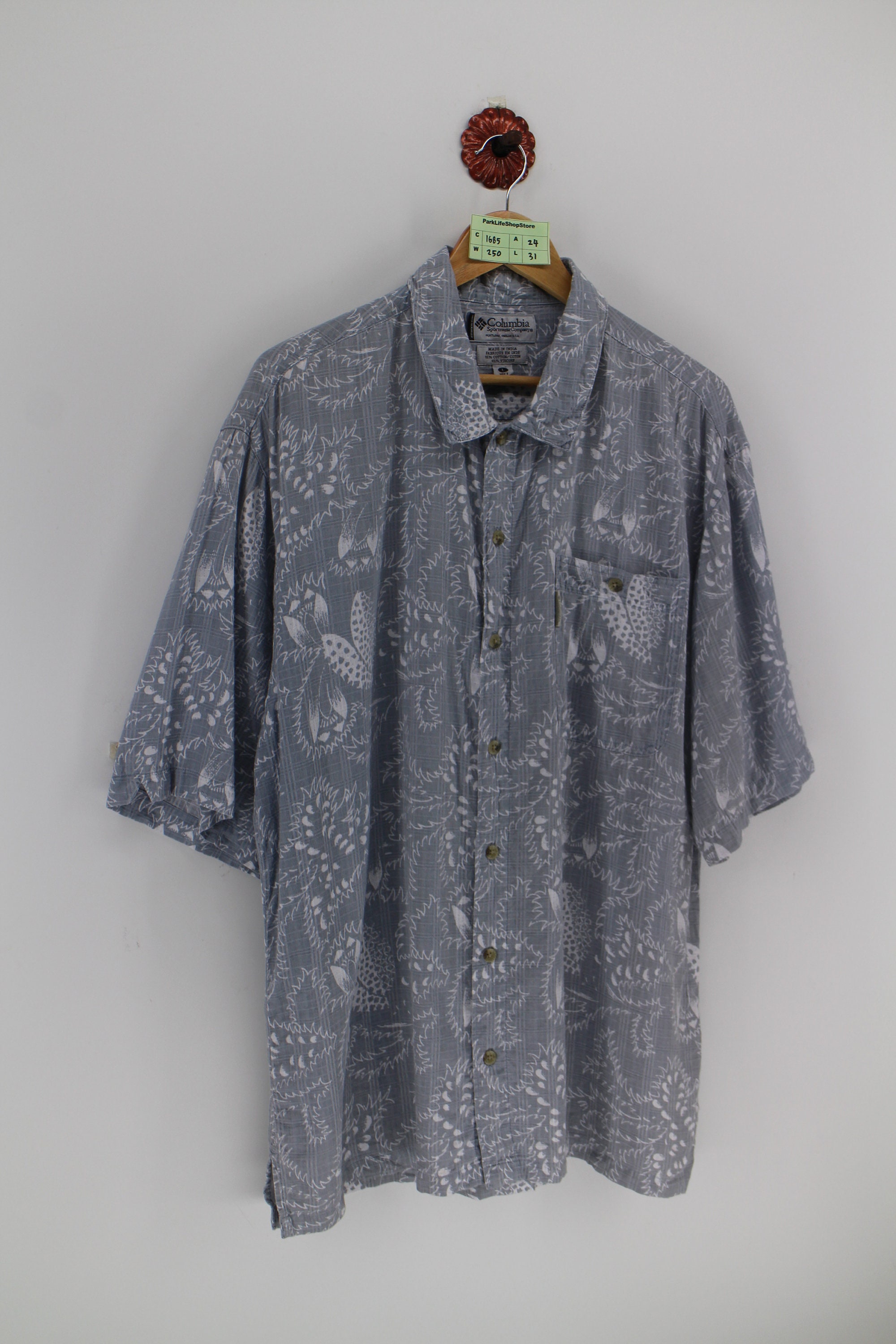 COLUMBIA Hawaiian Cotton Rayon Shirt 