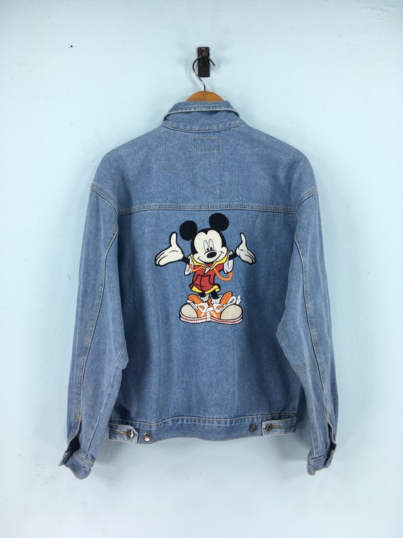 Vintage 90s Mickey Mouse Denim Trucker Jacket Unisex Medium | Etsy