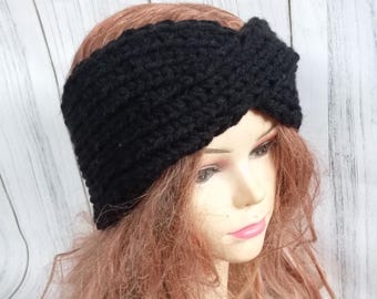 Knit wide twist headband Knitted Headband Hand knit headband, head wrap, ear warmer accessories women turban twisted headband knit turban