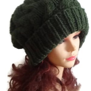 Unisex Knit Slouchy Hat Beanie Womens Hat Oversized Slouchy Beanie super slouchy hat  knit cable hat big men hat chunky hat