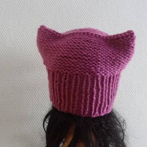 Pink Cat hat Chunky beanie Knit hat Animals Hat cat ears hat women pussyhat Pink pussy hat Knit cat Hat Pink girls pussyhat Feminist hat image 8