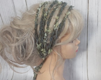 Handmade Crochet Boho Headband: Rustic Braided Hair Accessory