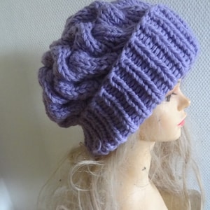 Unisex Knit Slouchy Hat Beanie Womens Hat Oversized Slouchy Beanie super slouchy hat  knit cable hat big men hat chunky hat