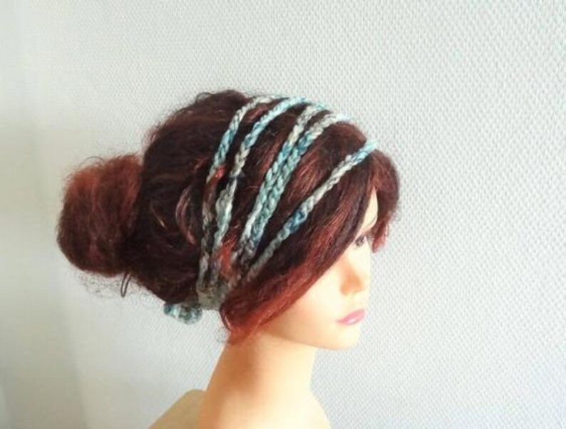 Rustic headband Boho Headband , Summer Headband, Braided crochet Headband, hippie womens headband Hair Accessories, boho girl hair Accessory image 3