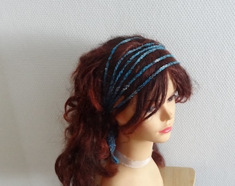 Braided Crochet Boho Headband: Rustic Hippie Hair Accessory