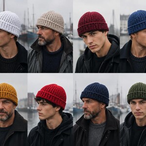 Handgestrickte Fischermütze: Docker-Beanie, Strickmütze, verschiedene Farben und Größen, Geschenk für Männer