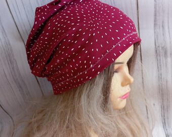 Cotton Slouchy Beanie: Unisex Jersey Knit Hat
