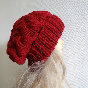 Unisex Knit Slouchy Hat Beanie Womens Hat Oversized Slouchy Beanie super slouchy hat  knit cable hat big men hat chunky hat