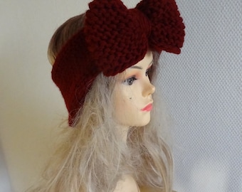 Knitted Bow Headband, BIG Bow Headband, Knit Headband, bow knit headband , Gift for Her, Head Wrap, Girls Head Band, Women Outfit, knit bow