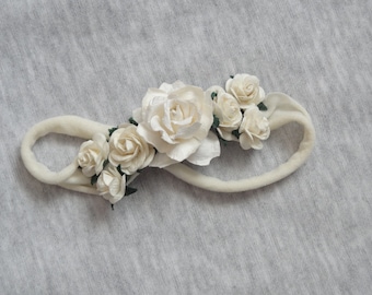Flowers Headband - Rose Headband - newborn headband -  hairband - soft headband -  baby headband mulberry flowers girls flowers crown