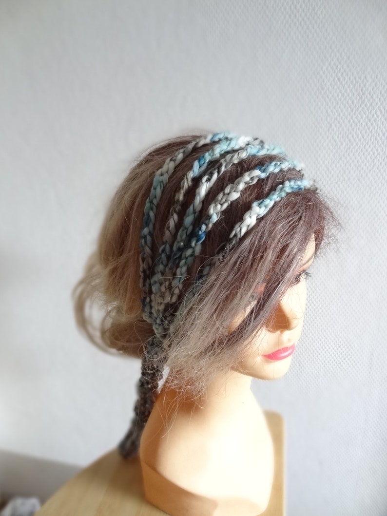 Rustic headband Boho Headband , Summer Headband, Braided crochet Headband, hippie womens headband Hair Accessories, boho girl hair Accessory image 4