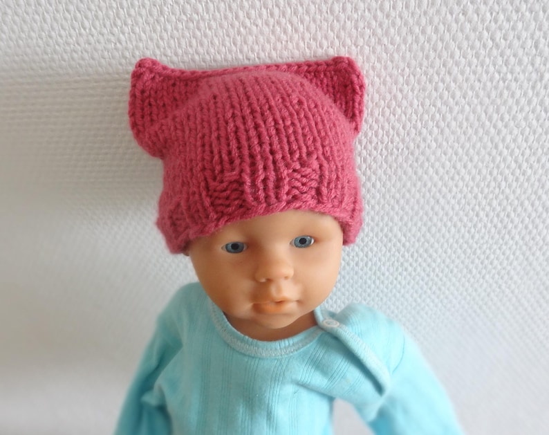Newborn Pink Cat hat Chunky beanie Knit cat ears hat kids Etsy