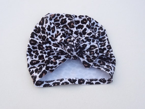 Leopard Turban Hat Bow WHAMVOX Printed Bow Women Hood Braid Wrap Stretch Turban Hat  main image 4