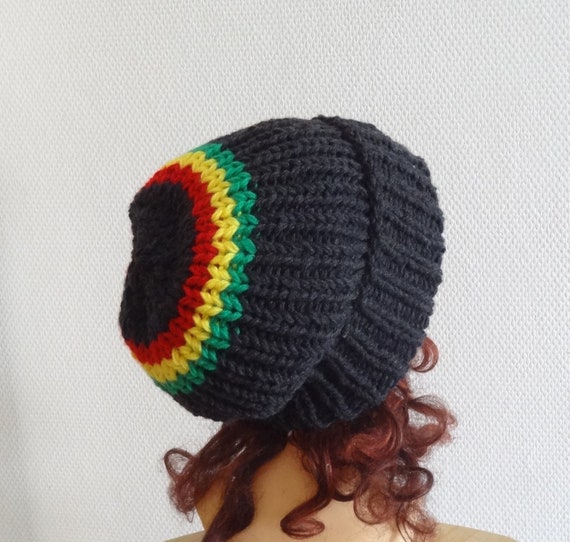 Chunky Knit Rasta Slouchy Beanie: Oversized Dreadlock Tam - Etsy display picture 2