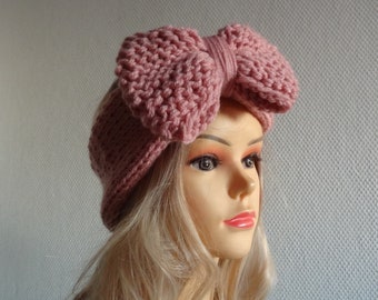 Knitted Bow Headband, BIG Bow Headband, Knit Headband, bow knit headband , Gift for Her, Head Wrap, Girls Head Band, Women Outfit, knit bow