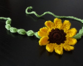 gehaakte hoofdband boho hoofdband baby gehaakte hoofdband zonnebloem hoofdband bloem hoofdband meisjes tieback zonnebloem tieback zomer hippie outfit