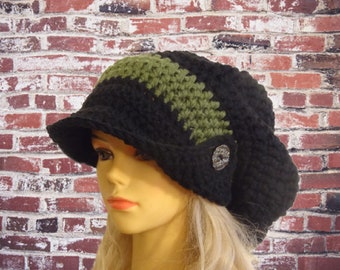 Elegant Large Crochet beret Winter Hat - Hand Crochet Hat - Winter Accessories - crochet beret - big women beret - Large Slouchy Beanie