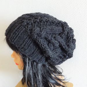 Unisex Big Baggy Hut Winter Erwachsene Teen Mode Chunky Knit Slouchy Strickmütze Große Männer Mütze Oversized Hut charcoal slouchy Winter hat