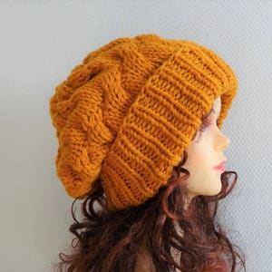Unisex Knit Slouchy Hat Beanie Womens Hat Oversized Slouchy Beanie super slouchy hat  knit cable hat big men hat chunky hat