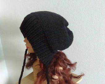 Slouchy Ear Flap Hat gray slouchy hat Knitslouchy beanie Womens red wine hat Split Brim Slouchy Beanie Women Accessories Winter Hat COLORS