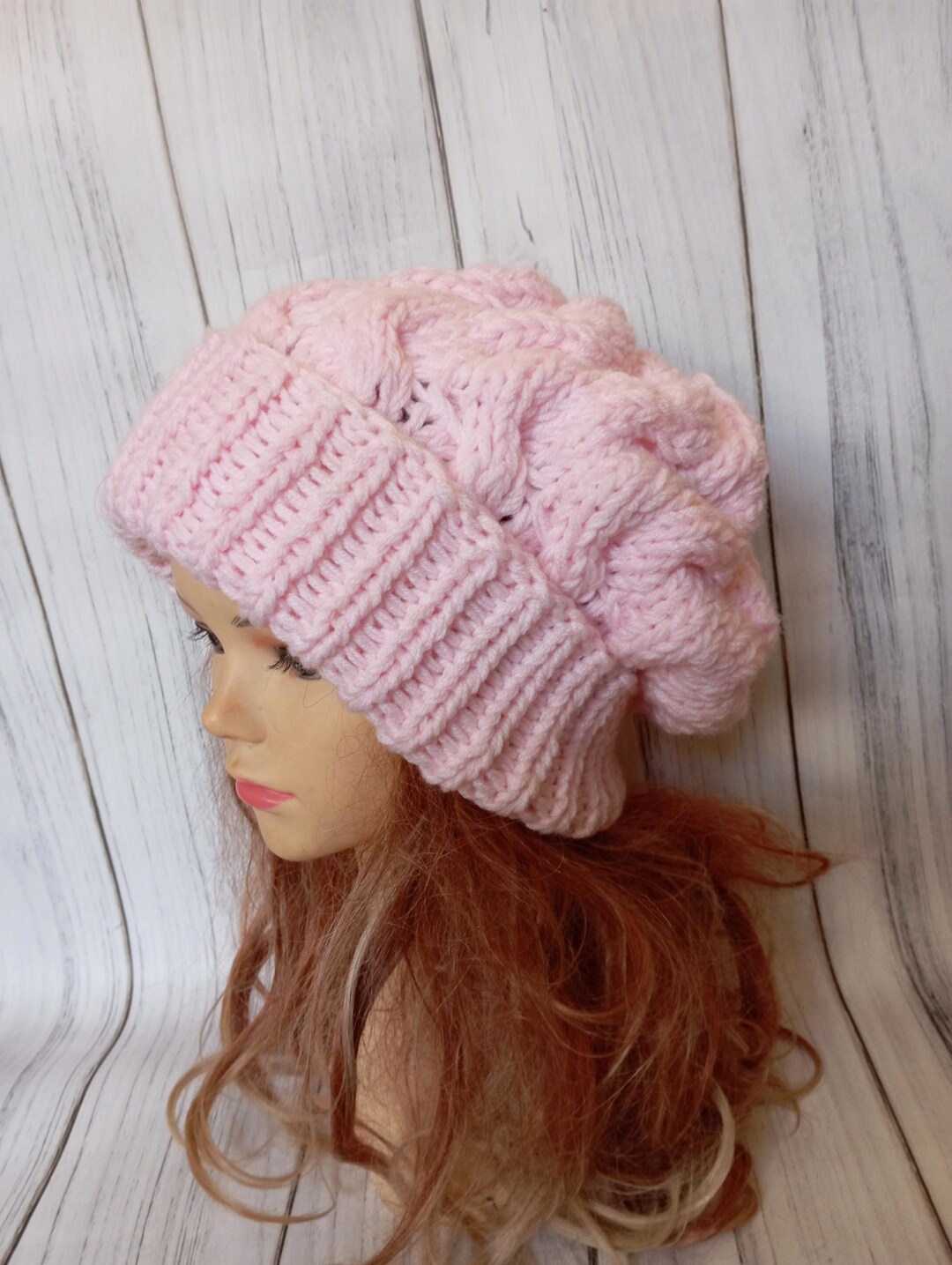 Acrylic Cable Knit Beanie - Thick, Soft & Warm Chunky Beanie Hats C.C Exclusives NAVY Cable Knit Beanie Thick, Soft & Warm  main image 4