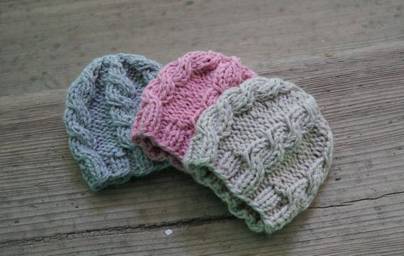 Baby Mutze Stricken Kabel Madchen Hut Neugeborenen Kommen Nach Etsy