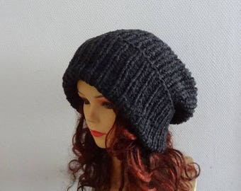 帽子 loose fit beanie / black FORBUSITE Mens Slouchy Long Oversized Beanie Hat Black Knit Cap