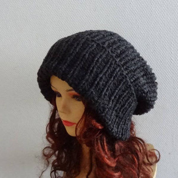 Super Slouchy Beanie Big Baggy Hat Winter Adult Teen Fashion Chunky Knit Slouchy Knitted Hat Large Men Oversized Hat winter hat big hat