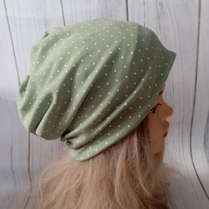 Reversible Cotton Slouchy Beanie: Unisex Jersey Knit Hat