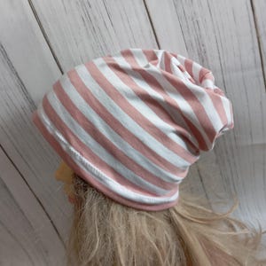 Spring Slouchy Beanie, striped slouchy , Chemo Headwear, Chemo hat , cotton Hat, unisex Beanie, Jersey Hat,  SIZES Lightweight slouchy hat