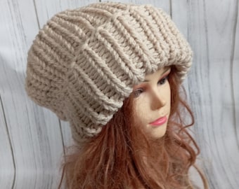 Super Slouchy Beanie Big Baggy Hat Womens Hat, Mens Hat, Slouchy Hat, Knit Beanie, Knit Cap, Oversized Hat winter hat big hat chunky slouchy