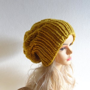 Unisex Knit Slouchy Hat Beanie black Womens Hat Oversized Slouchy Beanie super slouchy hat knit cable hat big men hat chunky hat Colors