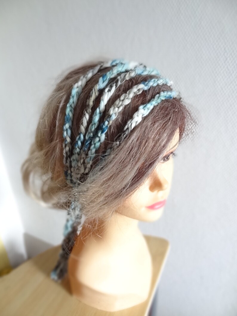 Rustic headband Boho Headband , Summer Headband, Braided crochet Headband, hippie womens headband Hair Accessories, boho girl hair Accessory image 6