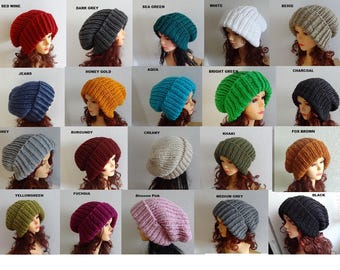 Super Slouchy Beanie Big Baggy Hat Womens Hat, Mens Hat, Slouchy Hat, Knit Beanie, Knit Cap, Oversized Hat winter hat big hat chunky slouchy