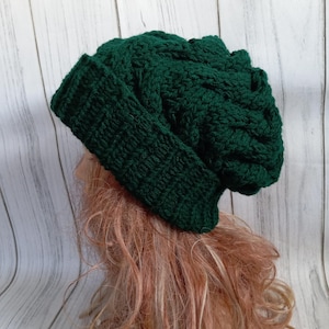Unisex Knit Slouchy Hat Beanie Womens Hat Oversized Slouchy Beanie super slouchy hat  knit cable hat big men hat chunky hat