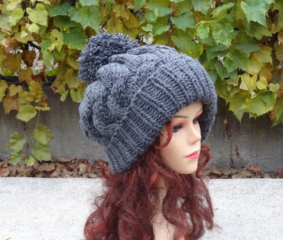 Slouchy Beanie Baggy Hat Slouchy With Pompom Women Hat Men  display picture 3