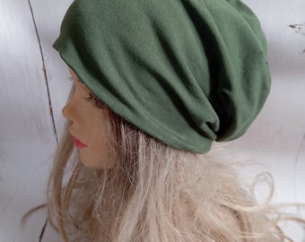 Soft Cotton Slouchy Beanie: Unisex Jersey Knit Hat