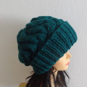 Unisex Knit Slouchy Hat Beanie Womens Hat Oversized Slouchy Beanie super slouchy hat  knit cable hat big men hat chunky hat