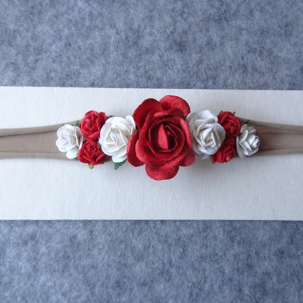 Flowers Headband - Rose Headband - newborn headband -  hairband - soft headband -  baby headband mulberry flowers girls flowers crown