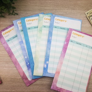 Stars/Galaxy  Cash envelope - 6 ct - Vertical - Budgeting - Cash Envelope System - Dave Ramsey - Budget System - Personal Size // E002