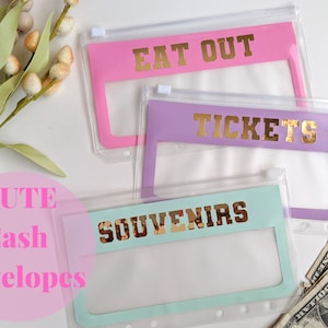 Cash Envelope Budget System - A6 size, Zippered Clear Pouch, Custom vinyl, Dave Ramsey Inspired, Planner - Budget Envelopes - 1 ct.