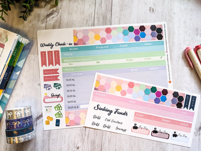 Monthly Budget Sticker Kit 7x9/8.5x11 Size Budget Planner Etsy