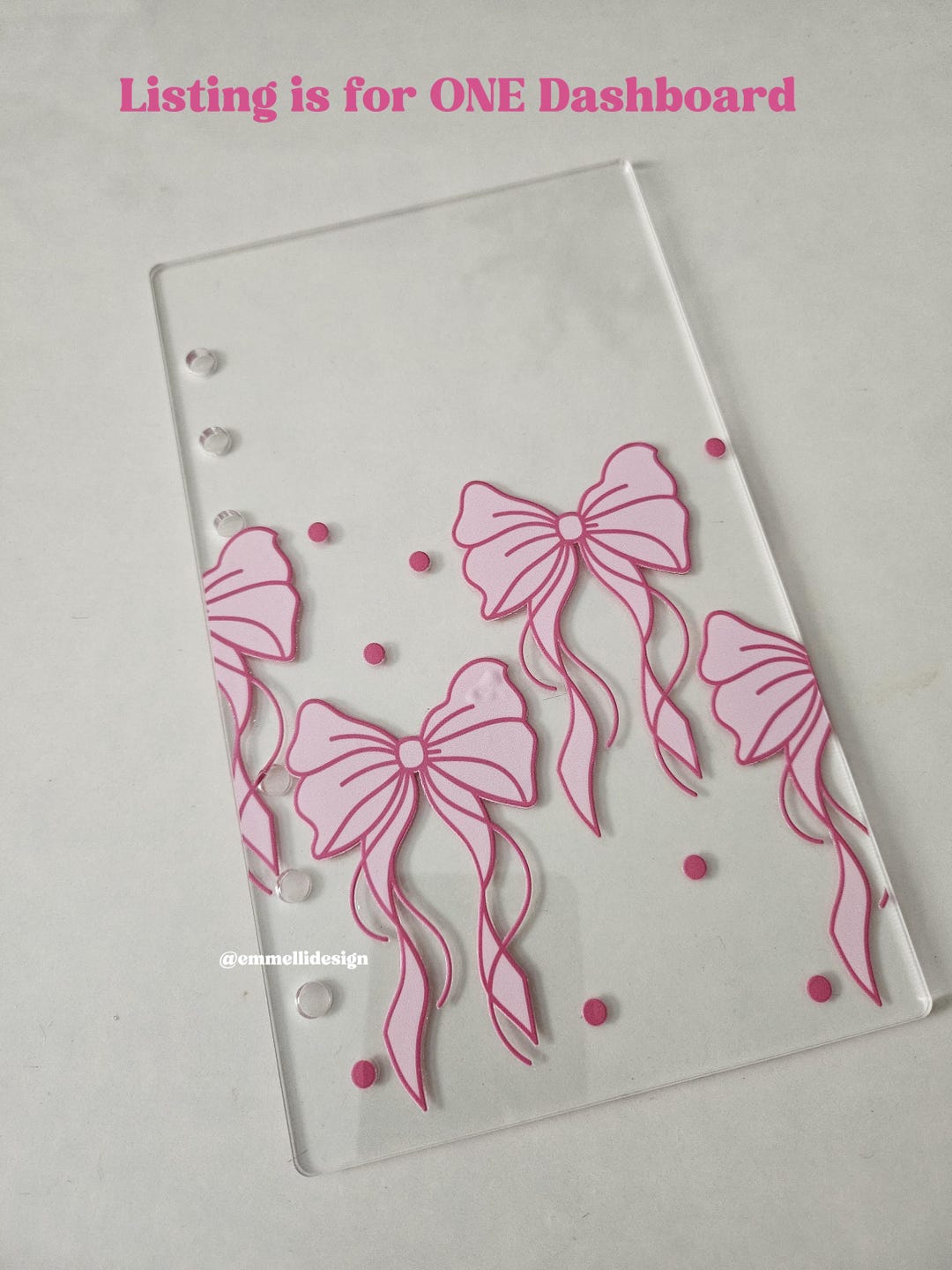 Clear Ribbon Design A6 Acrylic Dashboard - Clear W/ribbon Bows Design | Journaling ...