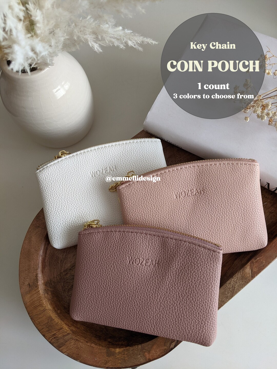 Coin Pouch Keychain Faux Leather Coin Wallet Budget Coin Etsy